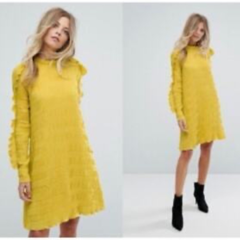 Y.A.S Yellow Long Sleeve Dress Size 8